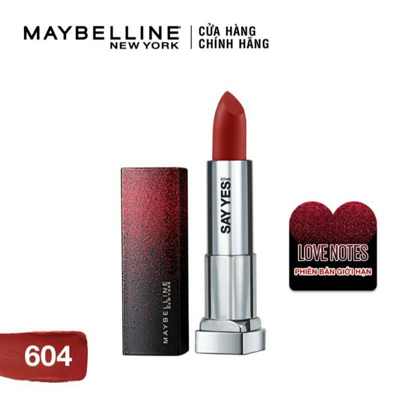 ( Cam cháy)Son lì mịn môi dưỡng môi Maybelline New York Love Notes phiên bản giới hạn 3.9g