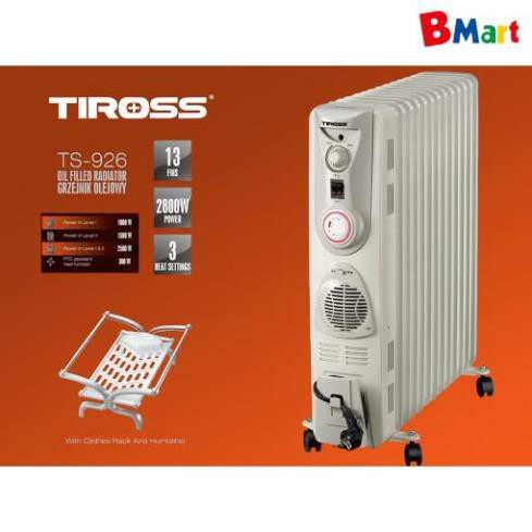 Máy sưởi dầu Tiross 11 thanh TS9212 | TS9213 | TS9215  | TS9218 - Có khiển [ Hàng chính hãng - BH 12 tháng ]