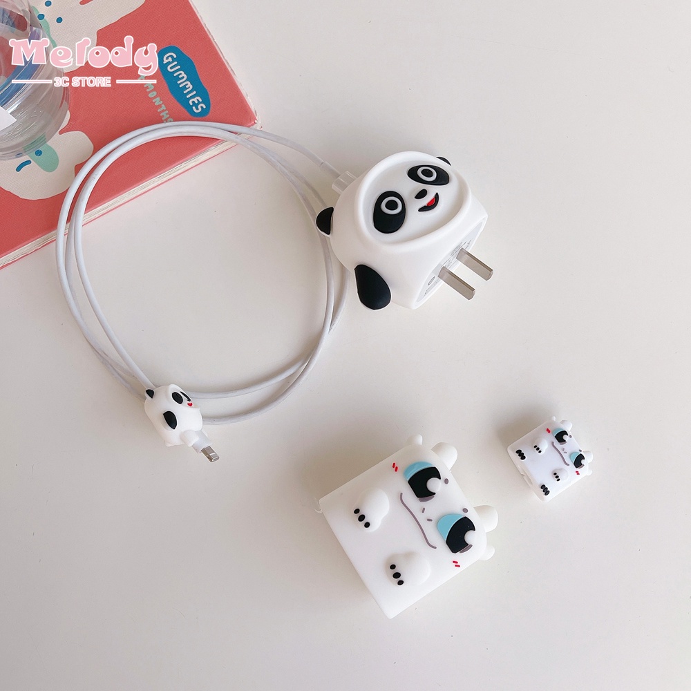 Vỏ Silicon Bảo Vệ Hộp Sạc Apple 20W Hình Gấu Nâu Dễ Thương