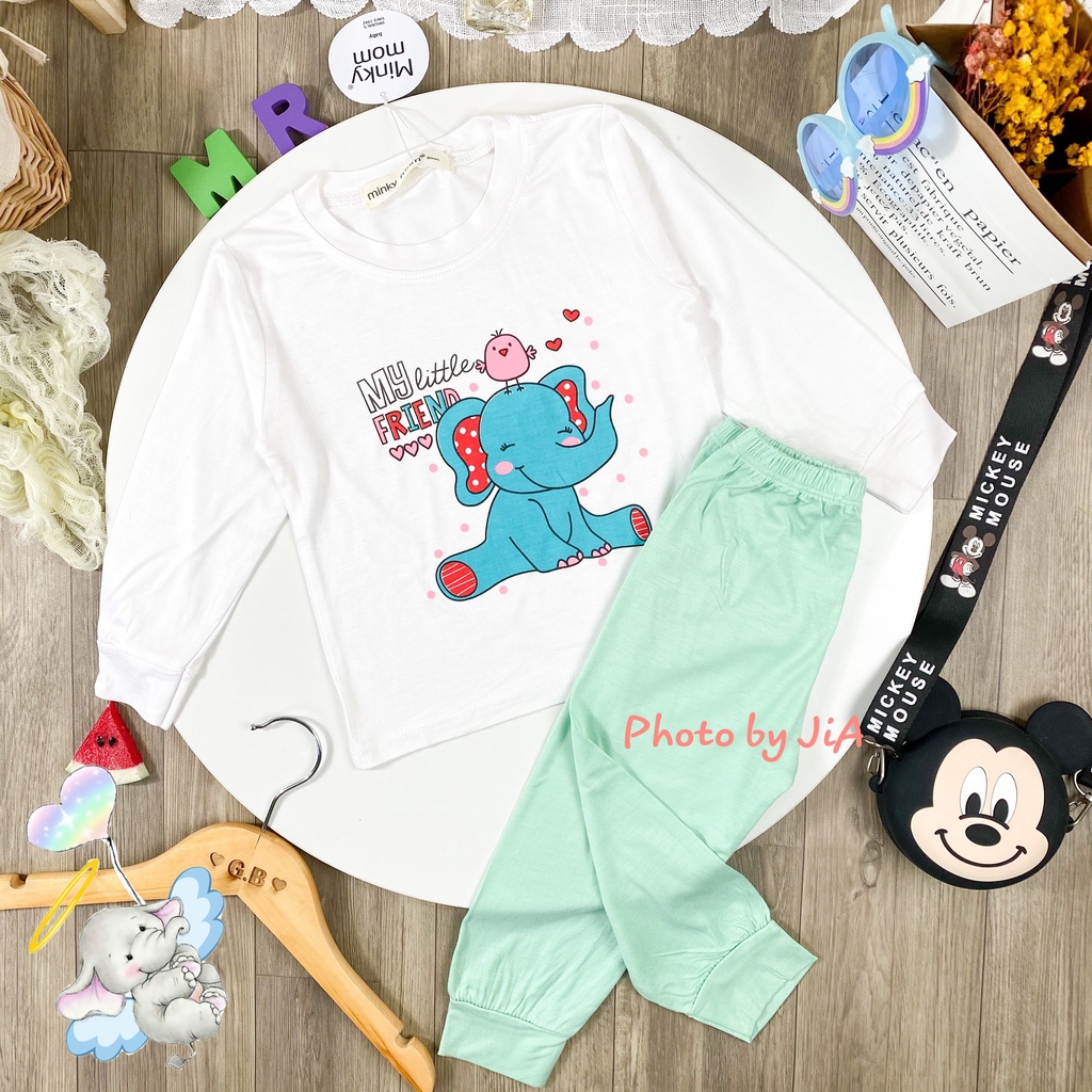 [LDD20] Bộ Dài Tay Thun lạnh MINKY MOM In Hình Động Vật Dễ Thương, Mềm Mịn, Thoáng Mát, Thoải Mái, Hàng Chuẩn Đẹp Cho Bé