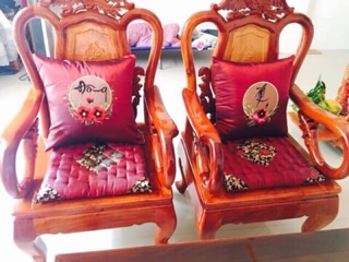 Đệm ngồi bệt vuông thêu gấm lụa cổ điển 40x40cm