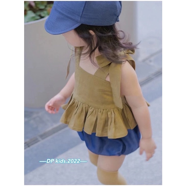 Quần áo bé gái - Bộ quần áo 2 dây phối quần sọc Jean cho bé gái màu siêu Tây, siêu cute (08-18kg) - TIỆM NHÀ SU