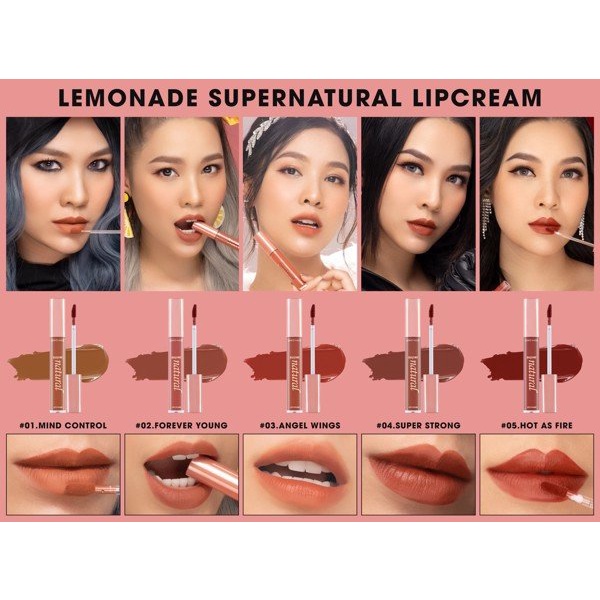 Son kem lì Lemonade Super Natural Matte Lipcream 5g - Tự hào thương hiệu Việt Nam-Tomibun