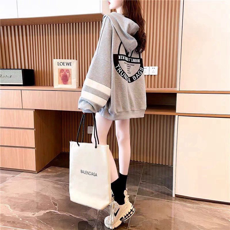 Áo Hoodie Nữ Fom Rộng Phối Viền Tay Đẹp Xuât Sắc Siêu Đẹp Siêu Thời Trang