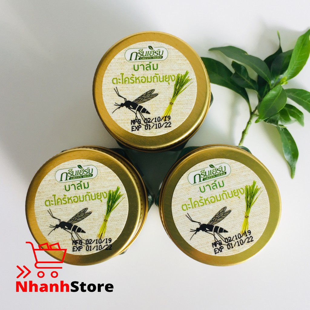 Kem chống muỗi Green Herb Balm 20g Thái Lan - An toàn cho cả trẻ nhỏ