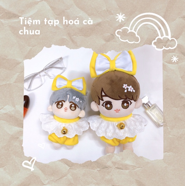 Outfit yếm sịp chuông cho doll 15cm và 20cm