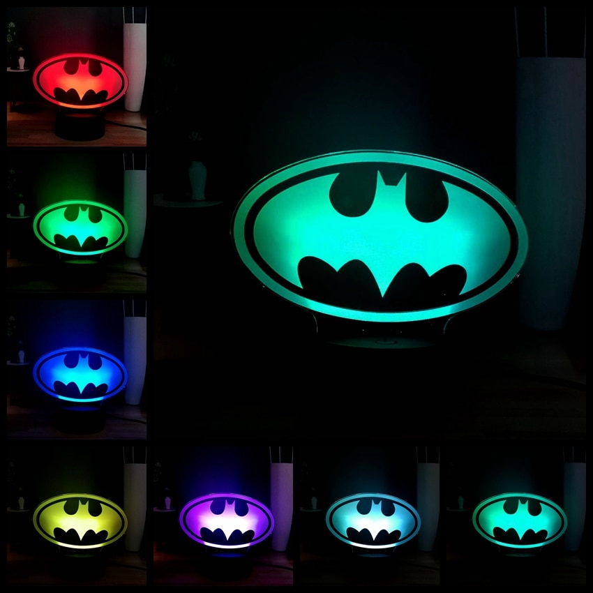 Đèn Ngủ led usb Điều Khiển Từ Xa Hình Siêu Anh Hùng Người Nhện / Người Dơi / Người Sắt Cho Người Hâm Mộ marvel