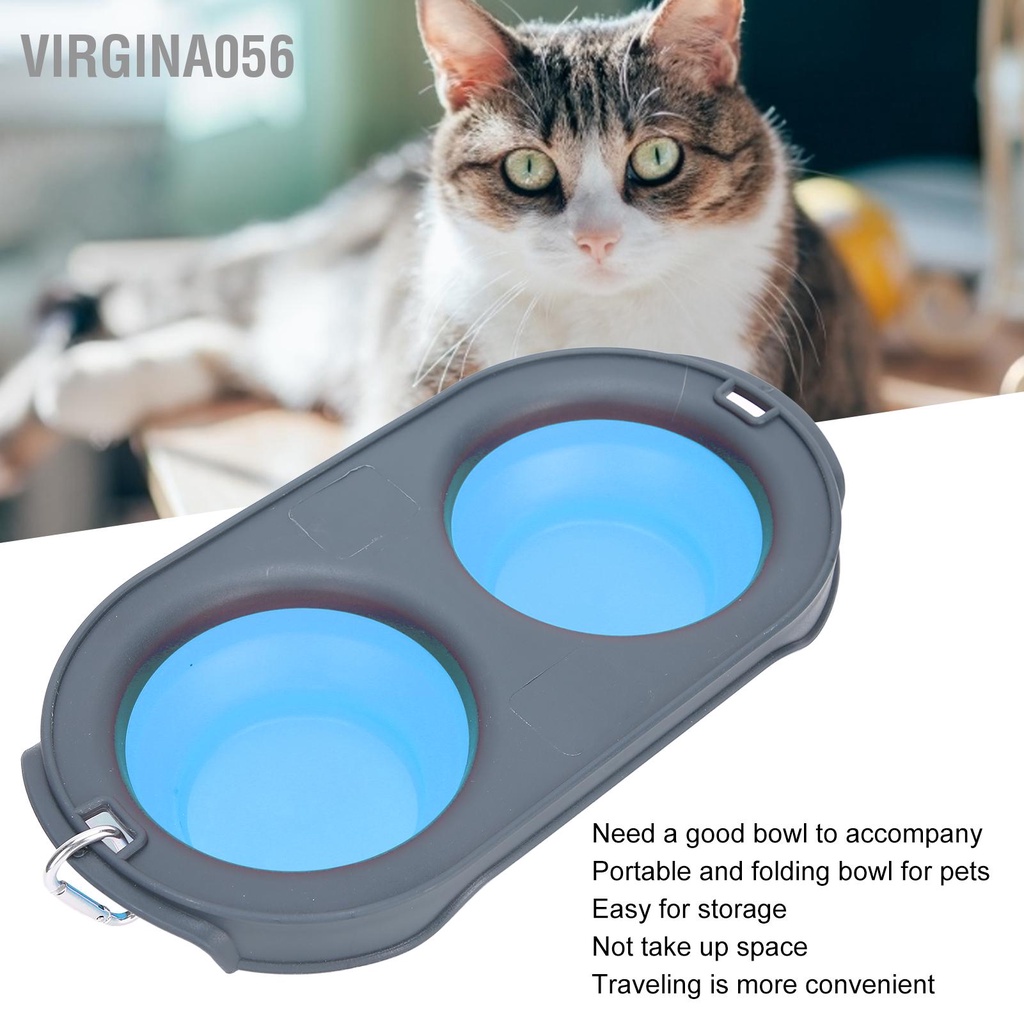 Có thể bán buôn Vật nuôi Gấp Bát Nước và Thức ăn Cho Chó Di động Con Mèo Đôi Virgina056 Hàng giao ngay