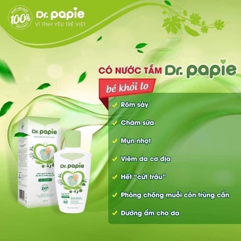 NƯỚC TẮM GỘI THẢO DƯỢC DR PAPIE 230ml | WebRaoVat - webraovat.net.vn