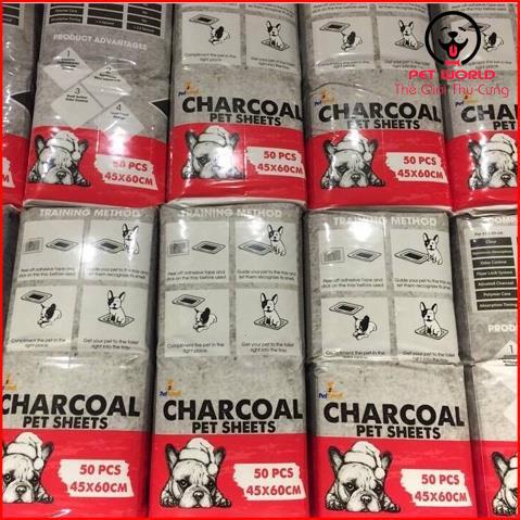 Tấm lót vệ sinh than hoạt tính Charcoal cho Chó Mèo (ruột đen)