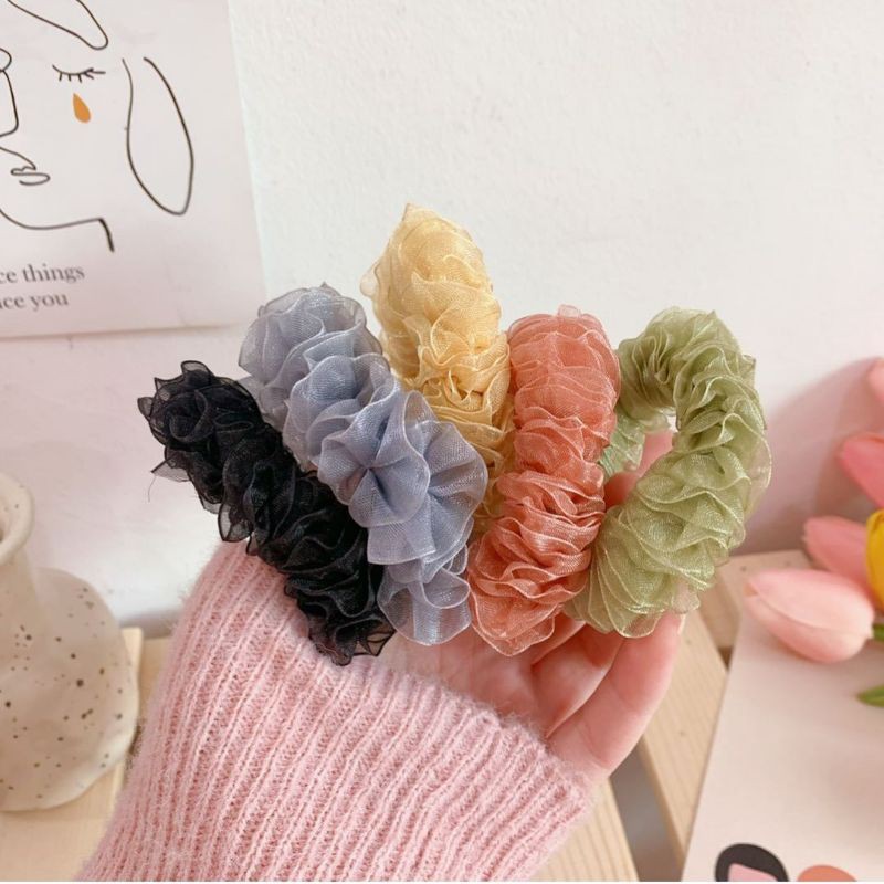 DÂY CỘT TÓC VẢI VOAN XẾP NHIỀU LỚP