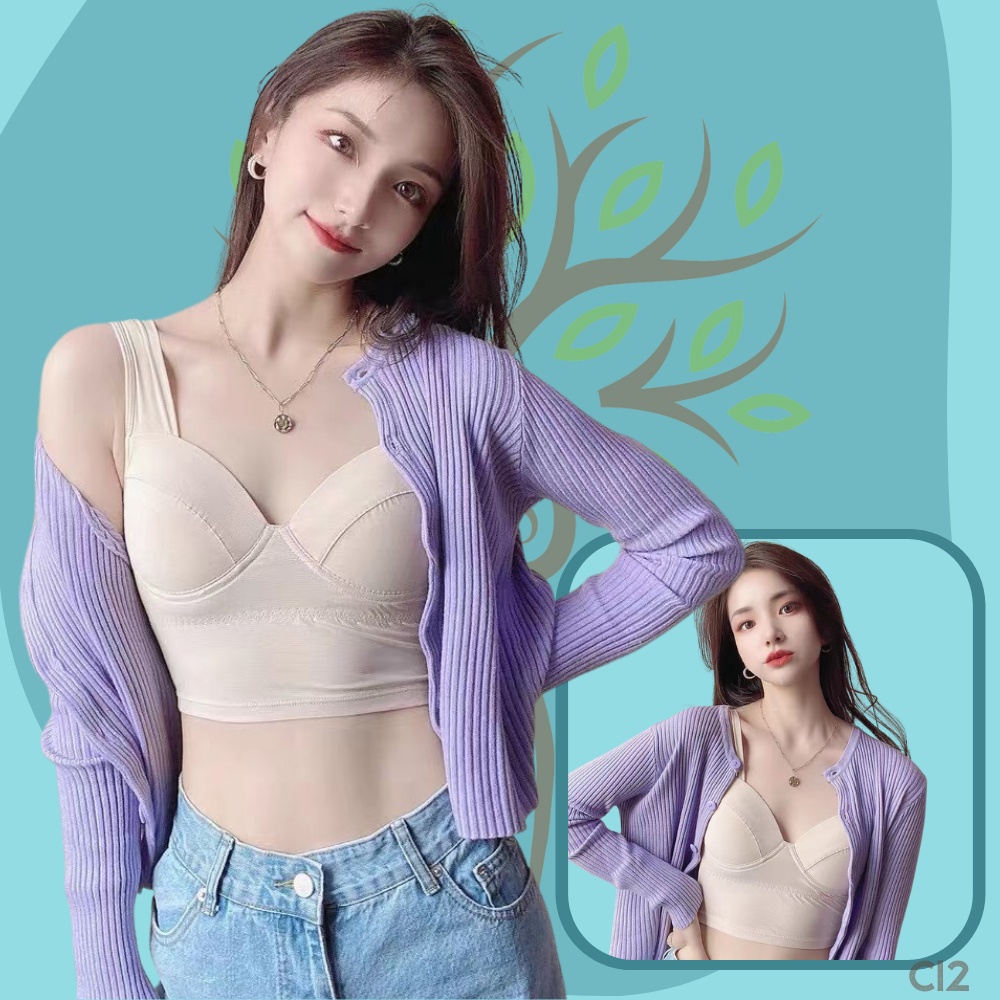 Áo Croptop 2 Dây Thun Lạnh Mút Liền Cao Cấp