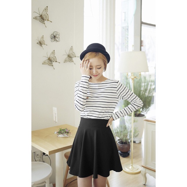 Chân váy thun nữ ngắn xoè xếp li | BigBuy360 - bigbuy360.vn