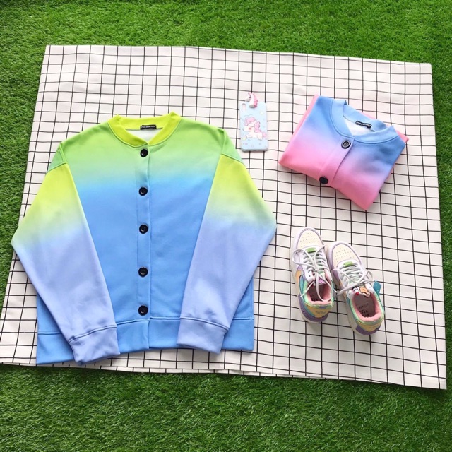 Áo Cardigan Nỉ Bông Loang Basic Ảnh Thật