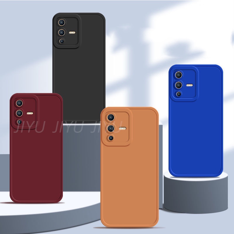Ốp điện thoại silicon bảo vệ camera viền vuông cho vivo v23 v23e v21 y76 y33s y21 y21s y15a y15s