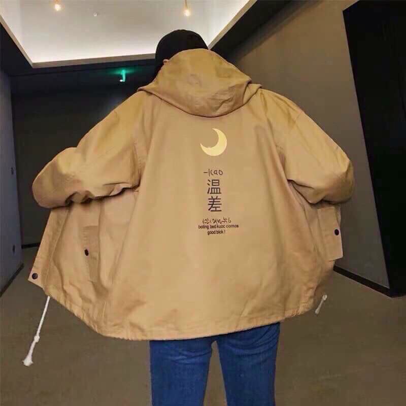 Áo Khoác Dù Chống Nắng Mặt Trăng in chữ KAO cho Cặp Đôi Cho Nữ Cho Nam Unisex Form Rộng Jacket Ulzzang- SUMON SHOP | BigBuy360 - bigbuy360.vn