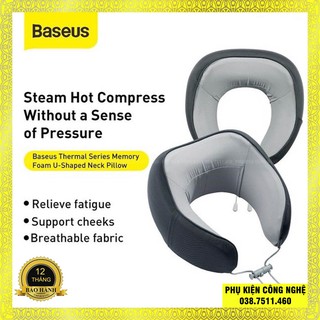Gối mềm chữ U chống mỏi cổ, vai gáy Baseus Thermal Series ( Tặng kèm 2 miếng dán đau vai, gáy )