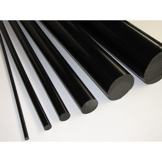 Cây Nhựa Pom Tròn Đặc Đường Kính D6, D10, D15, D20, D30, D40 - Nhựa Pom Cây Tròn Đặc Dài 50cm - Màu Đen