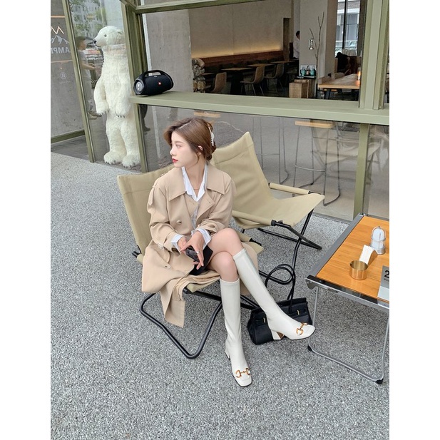 Giày boot cổ cao mũi vuông thời trang | BigBuy360 - bigbuy360.vn