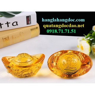 Kim nguyên bảo thỏi vàng khắc rồng (6cm) thần tài chiêu tài lộc
