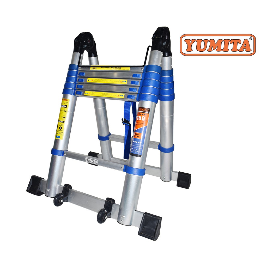 [Mua 1 tặng 1]THANG NHÔM RÚT ĐÔI YUMITA 3.8M (1.9-1.9M)- BẢO HÀNH 2 NĂM, CHÍNH HÃNG-  tặng bộ đồ nghề sửa chữa giá 300k