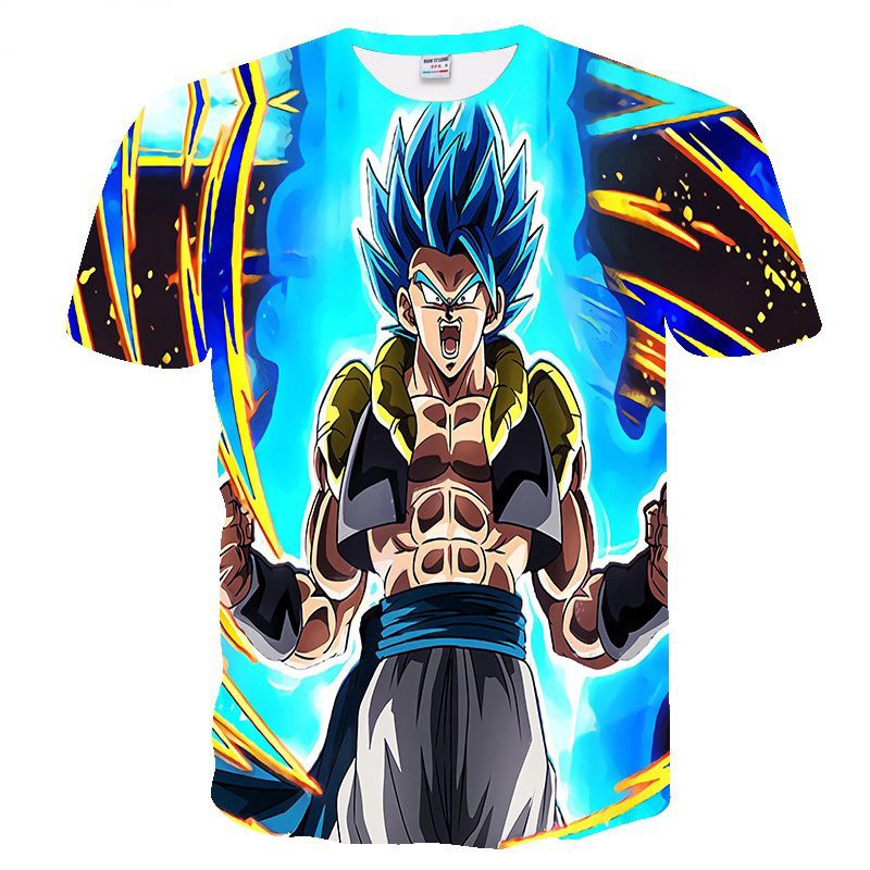 Áo Thun Tay Ngắn In Hình Dragon Ball Z Vegeta Goku Super Saiyan 3D