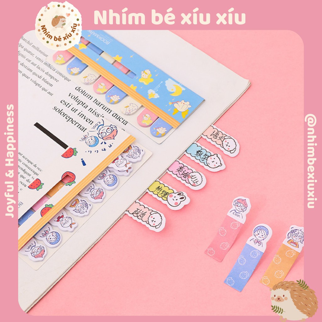 Bookmark đánh dấu trang dạng dán nhỏ xinh nhiều hình ngộ nghĩnh (giấy note/giấy ghi chú)