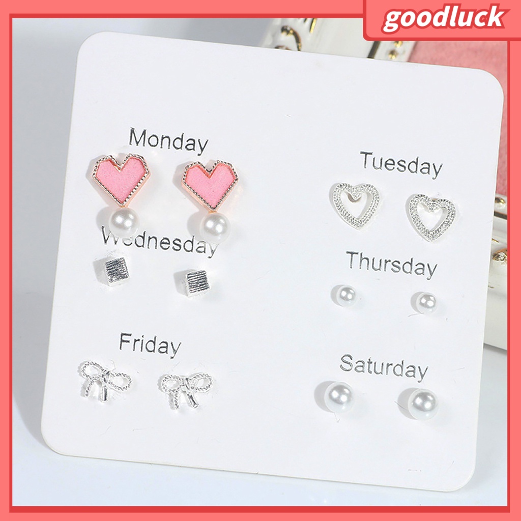 Set 6 Đôi Khuyên Tai Thiết Kế Đa Dạng Thời Trang Cho Nữ