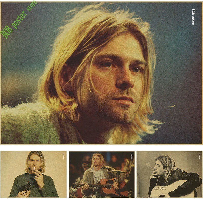 Poster in hình nghệ sĩ Kurt Cobain phong cách retro cá tính | BigBuy360 - bigbuy360.vn