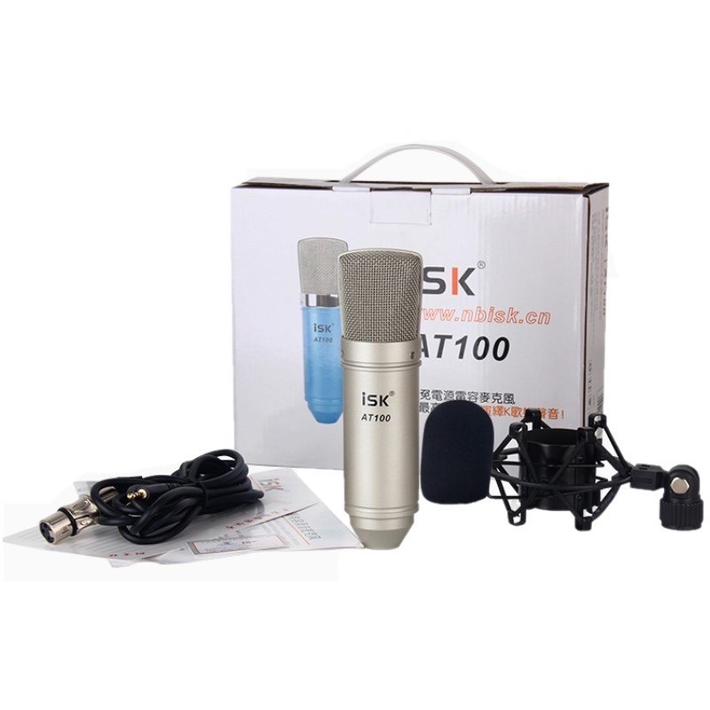 Mic ISK AT 100 ⚡FREE SHIP⚡ Hàng Loại 1 Hoa Vinh Hát Cực Chất Bảo Hành 6 Tháng