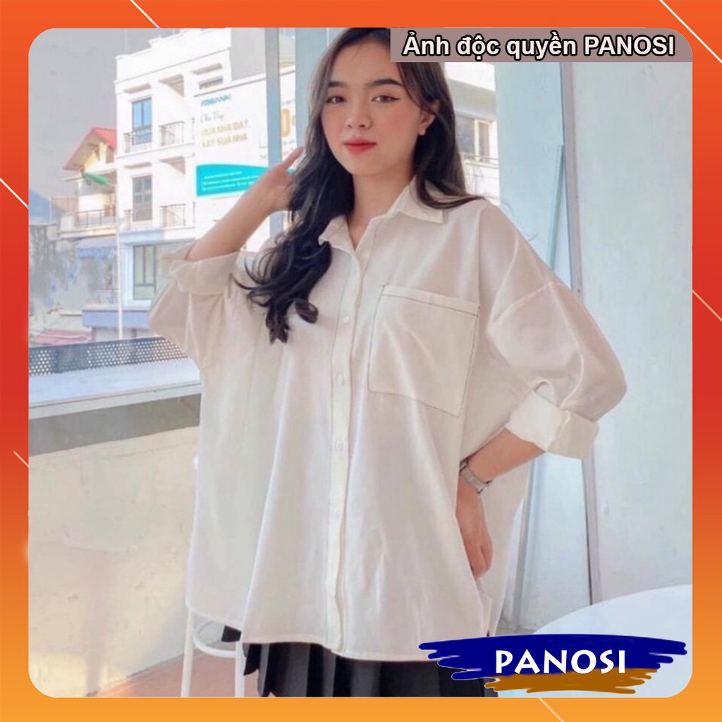Áo sơ mi trắng áo kiểu nữ dài tay chỉ nổi phong cách hàn quốc form rộng PANOSI - MÃ A395 | BigBuy360 - bigbuy360.vn