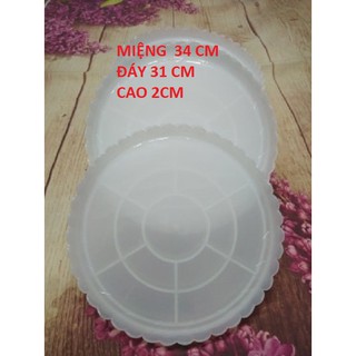 BỘ 5 DĨA NHỰA TRẮNG ĐỰNG BÁNH KEM, RAU CÂU 34 CM