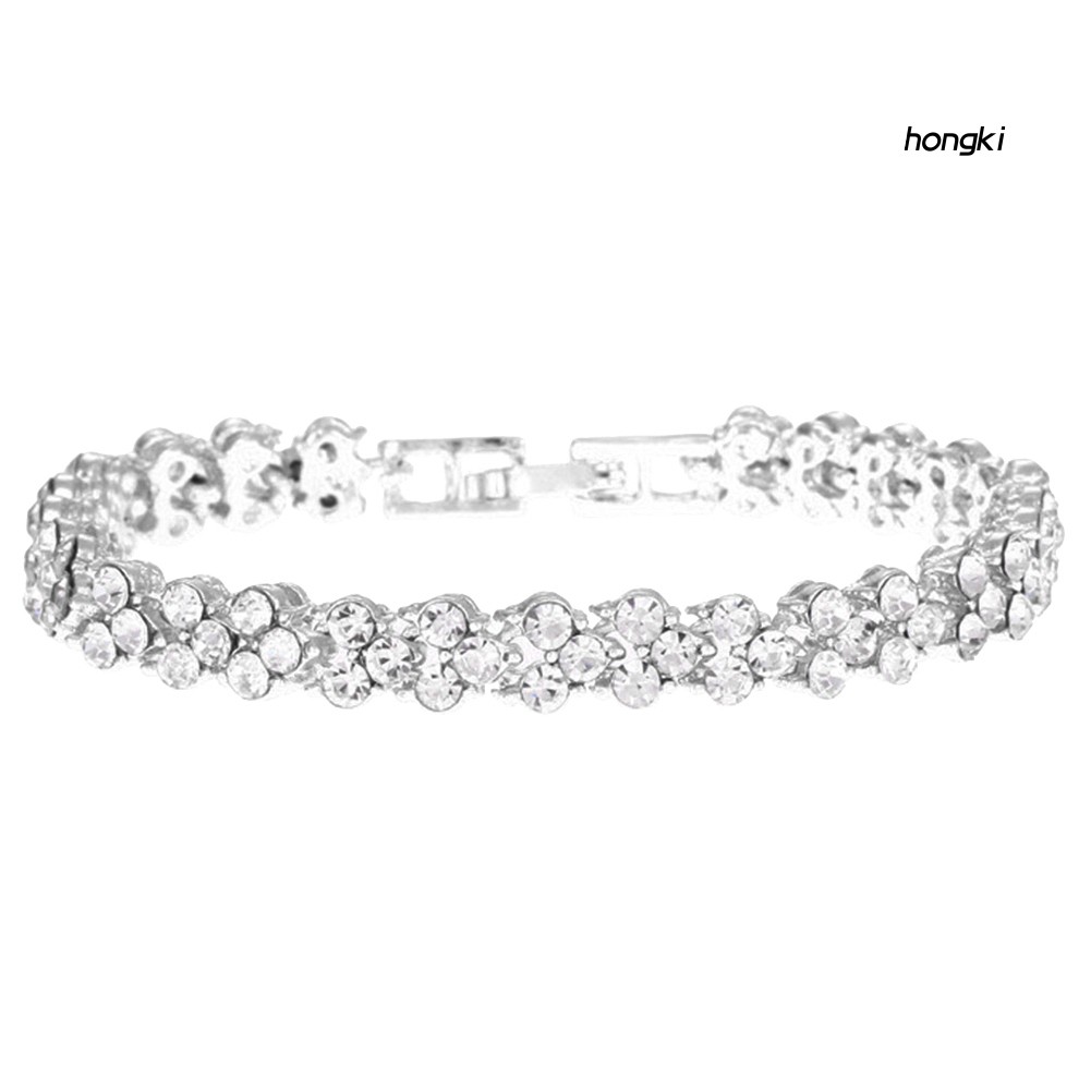 Vòng đeo tay đính kim cương giả lấp lánh thời trang cho nữ tùy chọn màu sắc