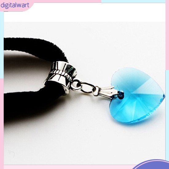 Vòng cổ choker nhung thiết kế đính đá hình trái tim phong cách cổ điển sang trọng dành cho nữ