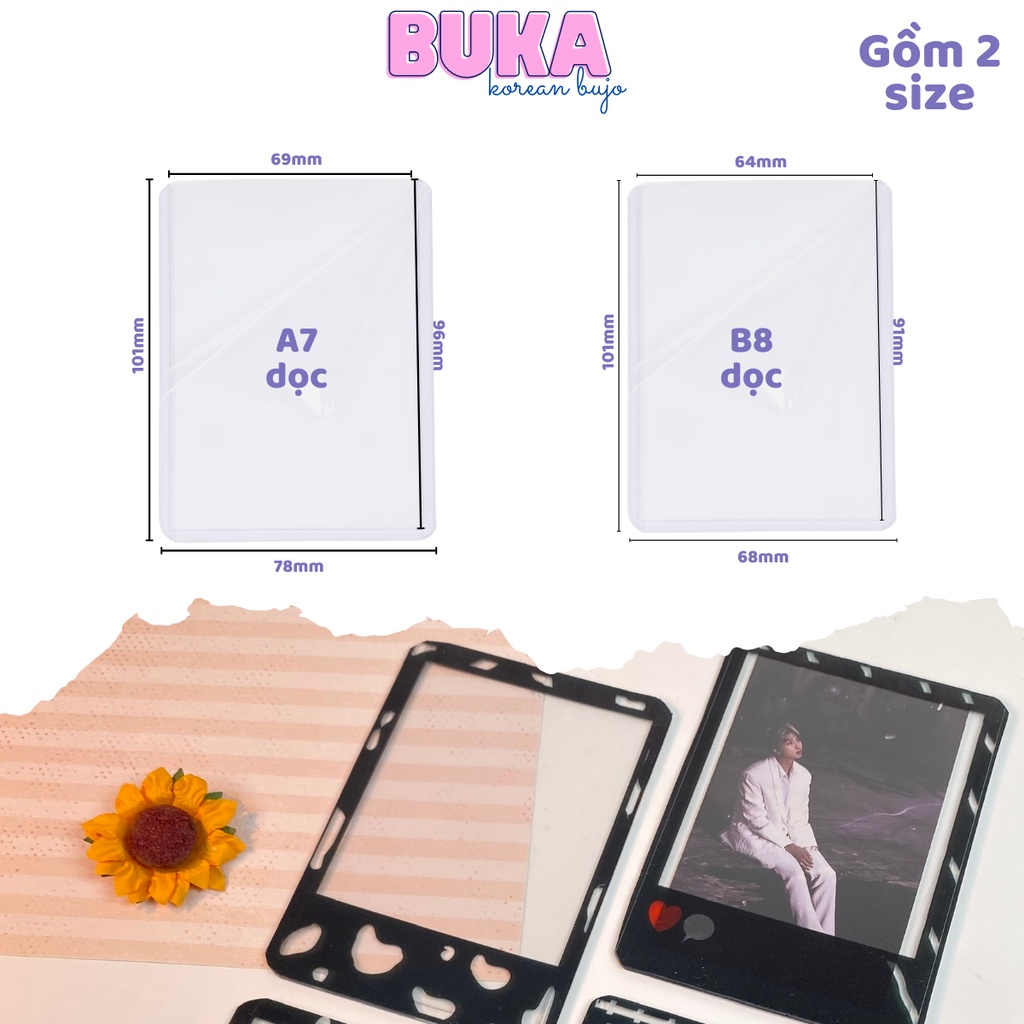 Toploader Strip đựng Bookmark, Photo Strip Có Seal Nhét Ngang để card idol kpop, thẻ anime - Toploader decor Buka