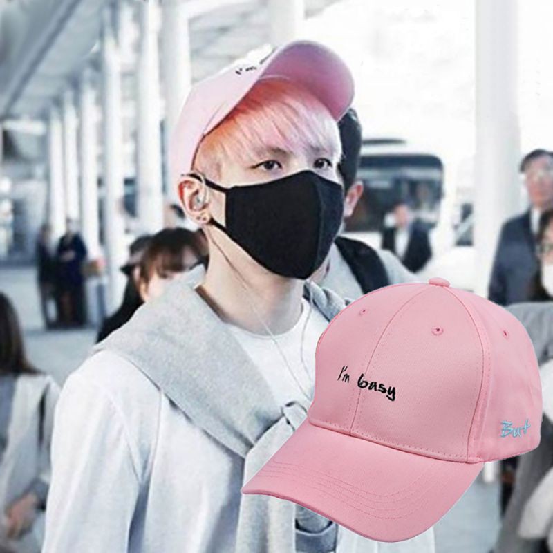 Mũ phong cách Hiphop Hàn Quốc chữ "I'am busy" cotton cho người lớn