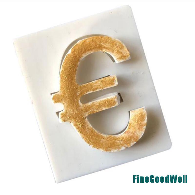 Khuôn Silicone Làm Bánh Hình Kí Hiệu Tiền Đô La Euro Pound Rmb