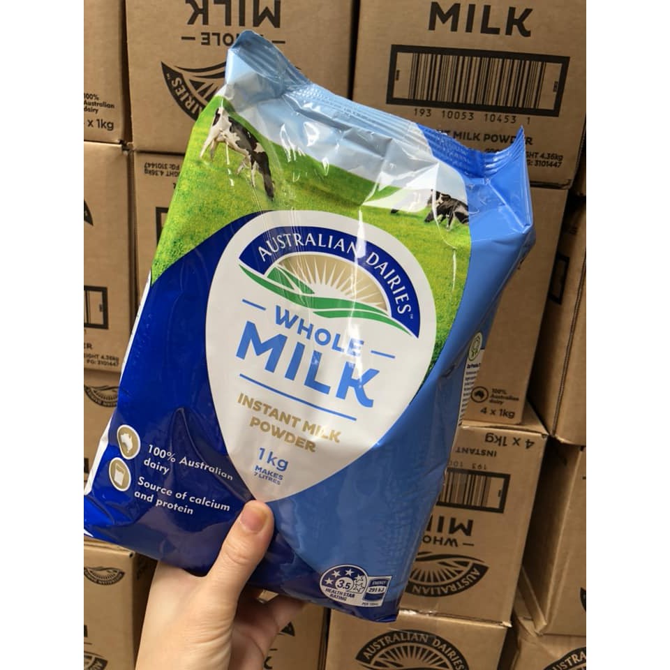  Sữa bôt nguyên kem Australian Dairies Whole Milk gói 1kg date 2022 ANVISHOP