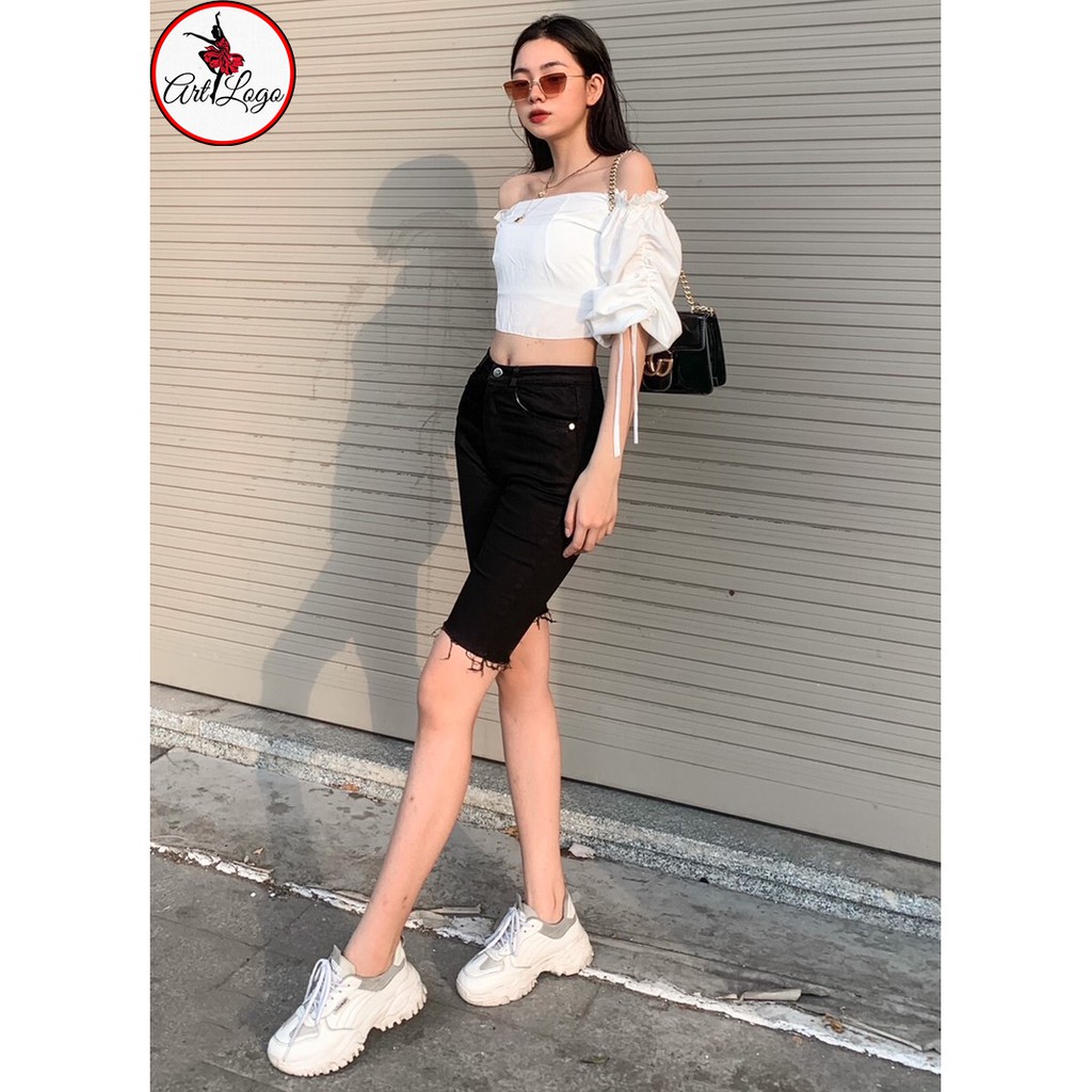 Set bộ đồ nữ đi chơi áo voan rớt vai quần jean "ÁO RỚT VAI" | BigBuy360 - bigbuy360.vn