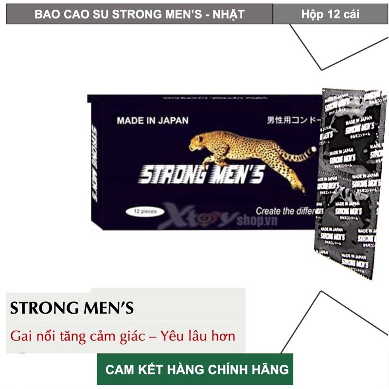 Bao Cao Su STRONG MEN'S - Nhật Bản  - BCS có gân, kéo dài