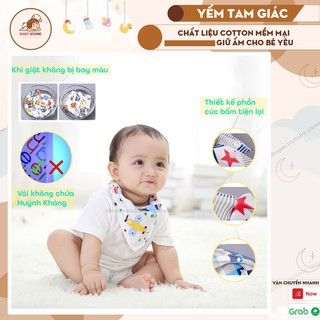Khăn yếm tam giác giữ ấm cổ cho bé chất liệu cotton mềm mịn
