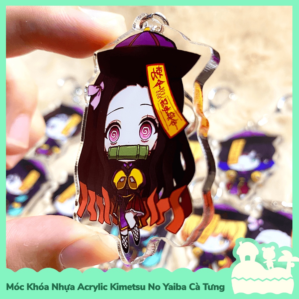 [Sẵn VN - NowShip] Móc Khóa Keychain Acrylic Nhựa Trong Anime Manga Kimetsu No Yaiba Demon Slayer Cà Tưng