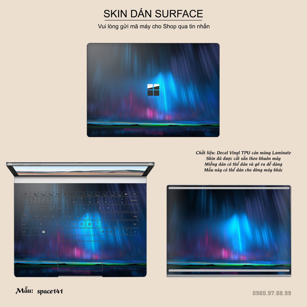 Miếng dán Skin bảo vệ mặt lưng Surface Pro 2/ Pro 3/ Pro 4/ Pro 5/ Pro 6/Pro 7/Pro X / Surface Go /Book in hình sưu  tầm