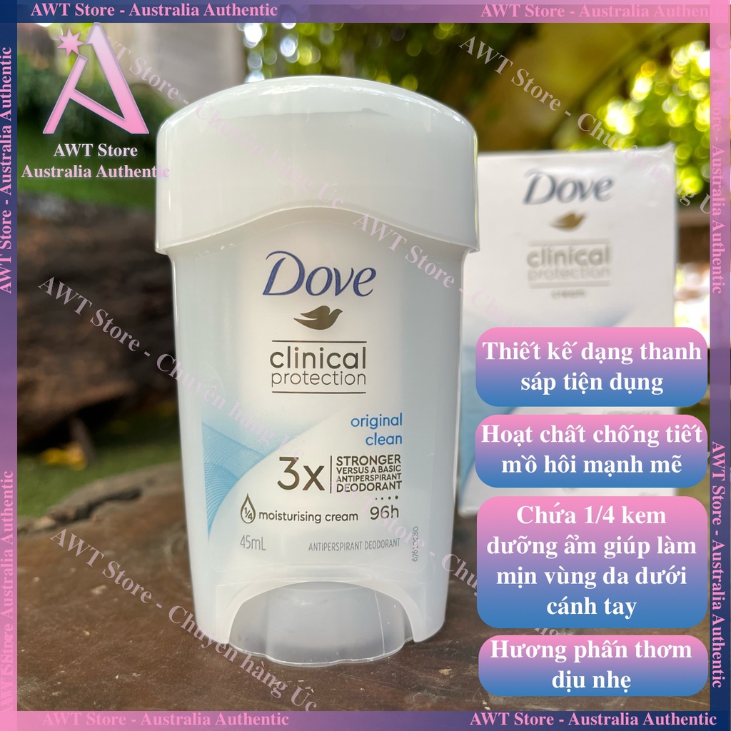 Lăn nách dạng sáp khử mùi Dove cho nam, nữ Antiperspirant Deodorant Fresh Touch Cream 40g, 45g