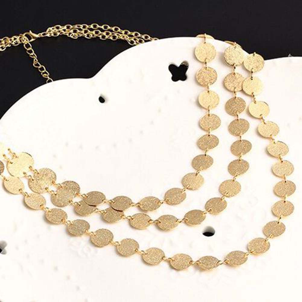 Dây Chuyền Hợp Kim Nhiều Lớp Đính Đồng Xu Xinh Xắn Cho Nữ