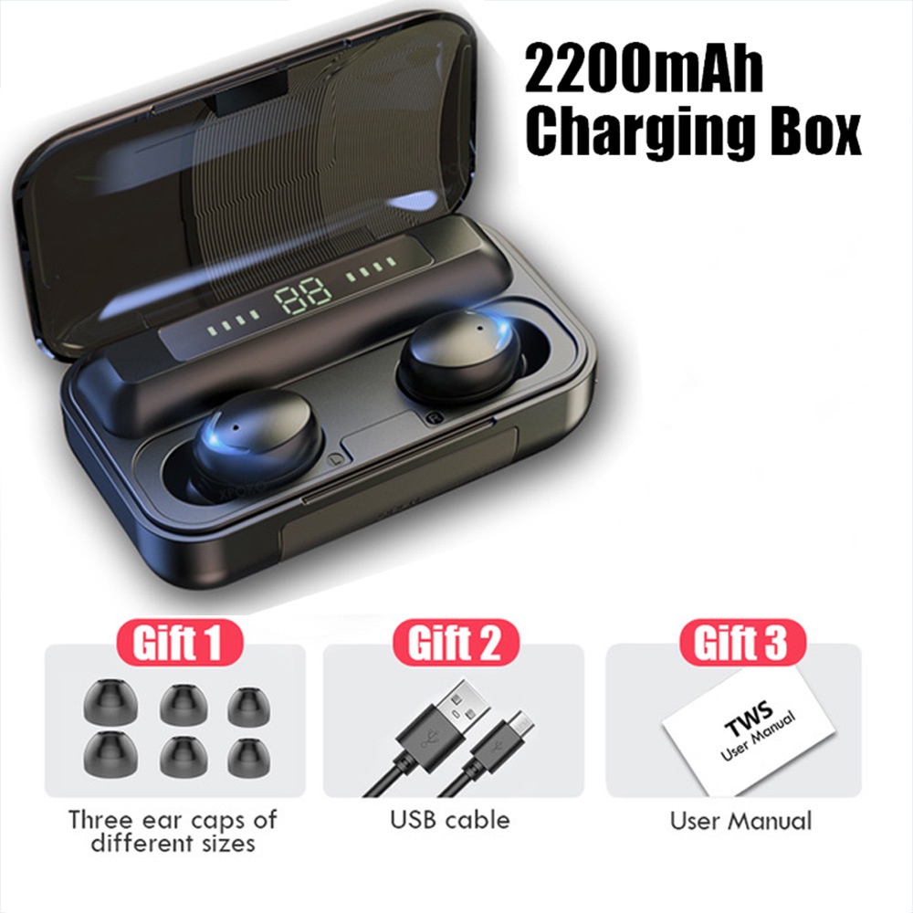 Tai nghe Bluetooth F9-5 TWS 5.0 Tai nghe nhét trong không dây chống thấm nước
