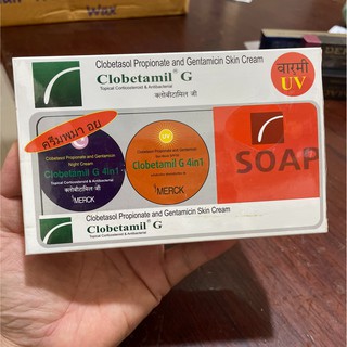 Chất kem màu vàng nghệ Bộ kem Clobetamil G pharma Merck nám tàn nhang mụn cao cấp