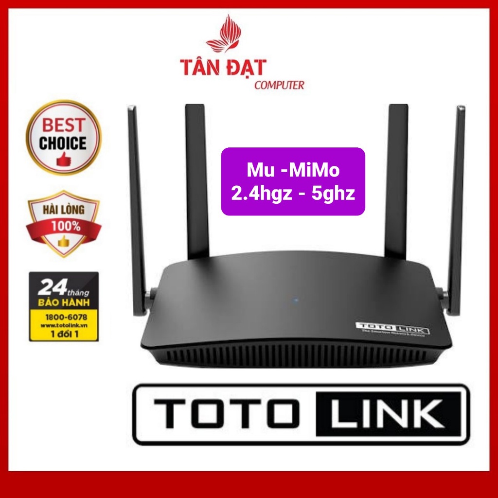 Bộ Phát Wifi Totolink A720R Công Nghệ Mu - Mimo - Chuẩn AC1200Mbps 4 Râu - Mới Full Box Nguyên Siu