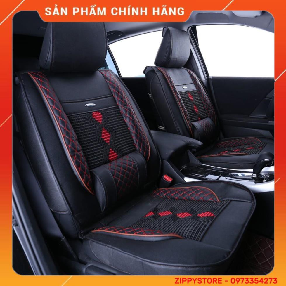 Bọc áo ghế da ô tô cao cấp bản tiêu chuẩn cho 5 chỗ ngồi - Kèm 2 gối tựa lưng ghế xe hơi đẳng cấp