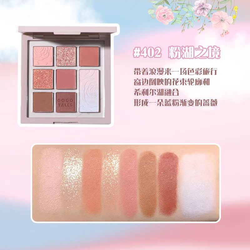 Bảng Phấn Mắt GOGO TALES 9 Màu Tông Nhũ Và Lì Chống Nước Lâu Trôi NO.364